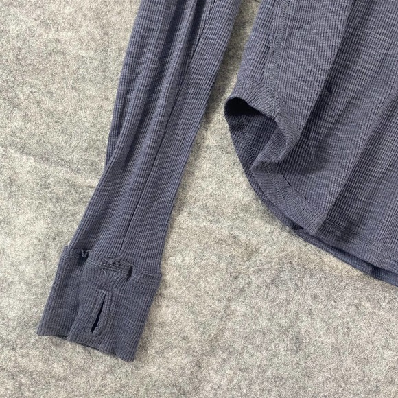 Free People Thermal Top Small Navy Blue Fair Isle Henlet Long Sleeve - Picture 6 of 13